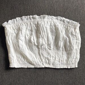 Frame White Ruffle Top